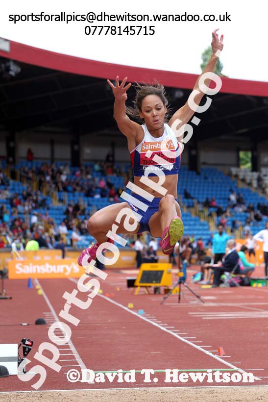 Katarina Johnson Thompson (Liverpool) long jump, 2014 Sainsbury's British Championships. Photo: David T. Hewitson/Sports for All Pics